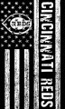 Cincinnati Reds Black And White American Flag logo decal sticker