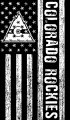 Colorado Rockies Black And White American Flag logo decal sticker
