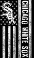 Chicago White Sox Black And White American Flag logo decal sticker